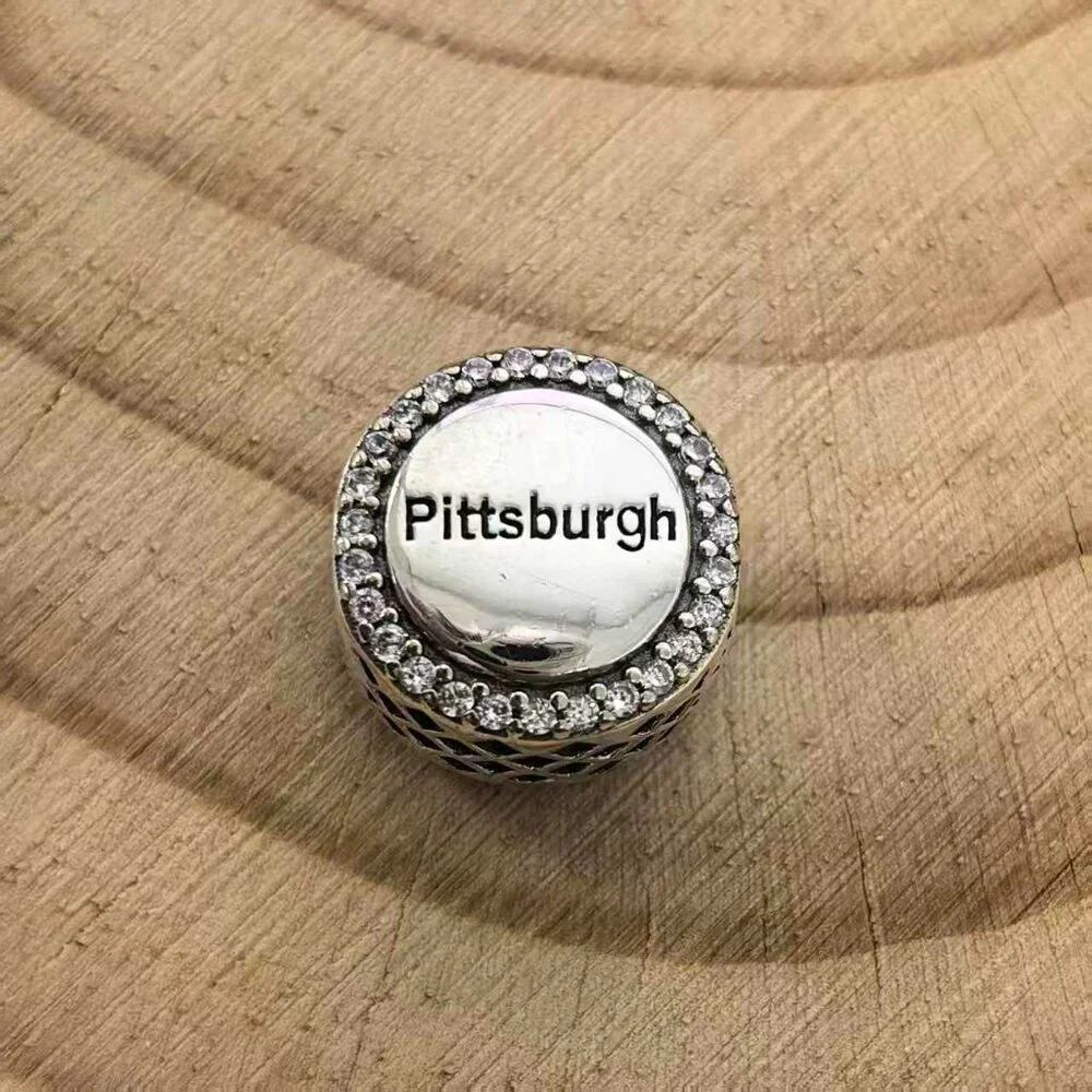 Pandora Pittsburgh Flag Exclusive Bead Charm, S925 Silver Jewelry